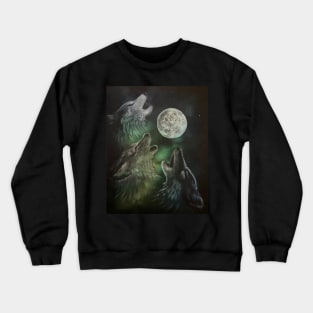 Wolves Howling at the Moon Crewneck Sweatshirt